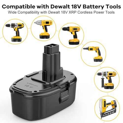 6.5A 18V Lithium Battery Replacement for Dewalt 18V Battery, Compatible with Dewalt 18 Volt XRP DC9096 DC9098 DC9099 DW9095 DW9096 DW9098 Cordless Power Tools, 2Pack