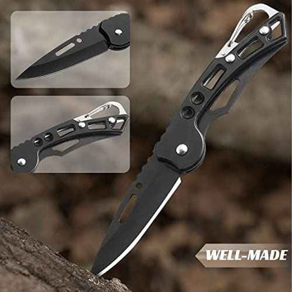 EDC Pocket Knife for Men, Small Folding Keychain Knife with clip, Stainless Steel Knife Box Cutter for Women, Pocket Knives for Outdoor Camping Hiking, Mens Gift