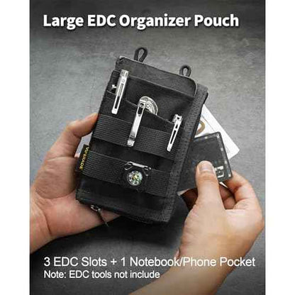 VIPERADE VE36 EDC Pouch Pocket Organizer, Slim EDC Pocket Organizer with Zipper, Tactical Pouch for Flashlight, Multitool, Pen, Notebook, Compact EDC Gear Pouch