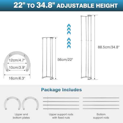 IRONWALLS Undermount Sink Brackets Adjustable, 22" to 34.8" Stainless Steel Under Mount Sink Support Brackets, Kitchen Bathroom Sink Support Legs, Under Sink Support Pole, Sink Repair System