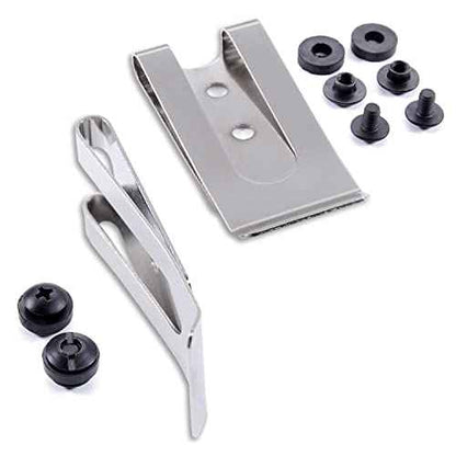 HolsterSmith Universal Metal Belt Clip - fits up to 2.0 inch Belts - Nickel & Black Finish ? with Mounting Hardware