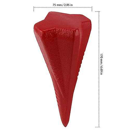 4lbs Diamond Wood Splitting Wedge - 4-Direction Steel Splitter for Wood, 2 PCS, Red