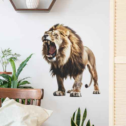 Large Fierce Lion Wall Decal Cool Cool Tropical Animal Wall Stickers 22" ¡¿ 25" Peel and Stick Lion Wall Art Sticker for Kids Room Playroom Classroom Nursery Decor