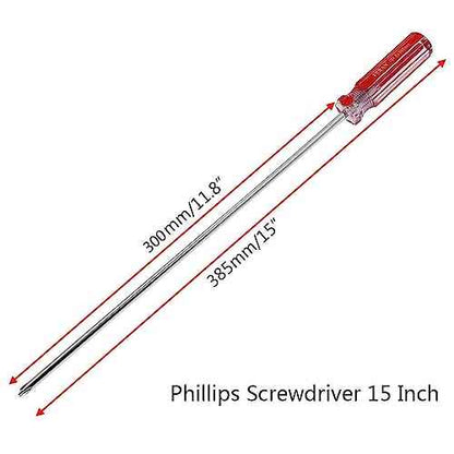 Phillips 12 Inch Long Magnetic Tip Screwdriver - Extra Long Shank Cross Head Screwdriver