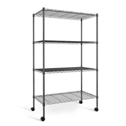 Simple Deluxe Heavy Duty 4-Shelf Storage Shelving Unit, 36" D x 14" W x 55.91" H Steel Organizer Wire Rack 1000Lb Capacity, Black