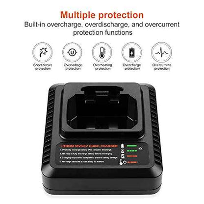 Powilling 36V/40V Max Fast Charger Replacement for Black & Decker LCS36 LCS40 for Black and Decker 36V/40V Lithium Battery LBXR36 LBXR2036 LBX36 LBX1540 LBX2040 LBX2540 LST540 LCS1240 LST136W