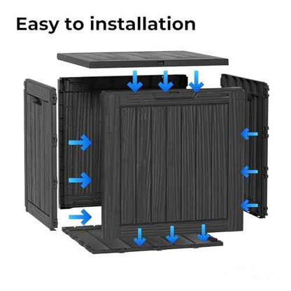 30 Gallon Waterproof Outdoor Storage Box - All-Weather Deck Box for Patio & Pool, Lockable Resin Patio Deck Box with UV Protection, Matte Black