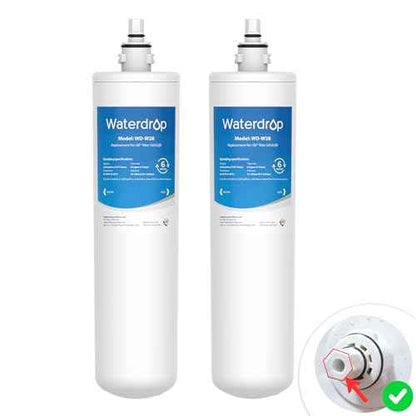 Waterdrop FQK1R, GXULQR Under Sink Replacement Filter, NSF/ANSI 42 372 Certified, Replacement for Hexagonal Head GE SmartWater GXULQR, GXULQK and GXK140TNN, 2K Gallons, 2 Filters