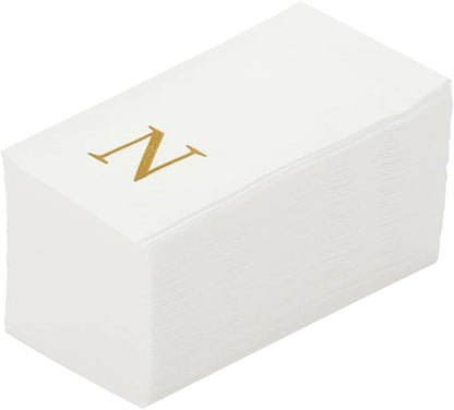 Luxenap 15.8 X 7.9 Inch Linen-Feel Guest Towels, 50 Lettered Hand Towels