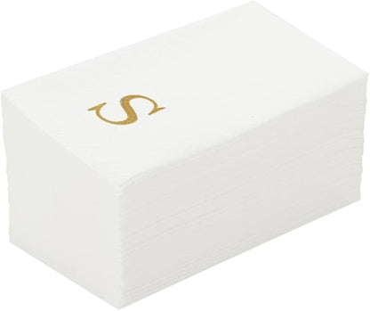 Luxenap 15.8 X 7.9 Inch Linen-Feel Guest Towels, 50 Lettered Hand Towels