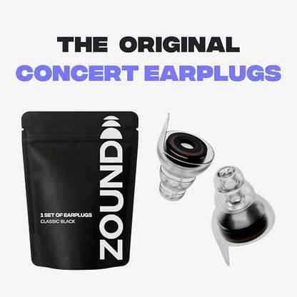 Zound High Fidelity Earplugs for Concerts - Reuseable High Fidelity Concert Ear Plugs for Noise Reduction, Festival Ear Plugs & Music Festival Essentials, Rave Earplugs & Rave Accessories (1 Pack)
