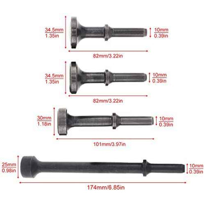 ChgImposs Air Hammer Bits, 4 Pcs Smoothing pneumatic Air Chisel Bits Suitable for Removing Rotors, Drums, Hubs and Replacing Wheel Studs