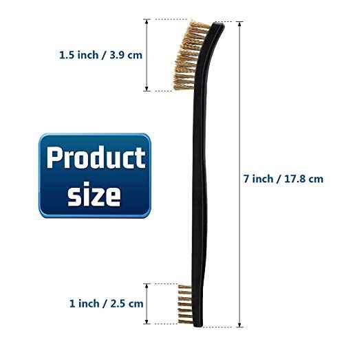 Accmor Scratch Brush Set for Gun Cleaning, Double-Ended Wire Bristle Brushes 9 Packs, All Purpose Gun Cleaner Kit, Handy Brass Scrub for Cleaning Welding Slag/Paint/Rust/Dirt
