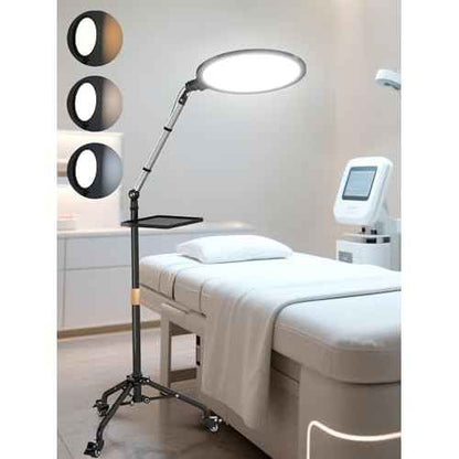 Lash Light for Eyelash Extensions, Floor Lamp with Moveable Stand & Flexible Arm, Esthetician Light with Adjustable Height & Color Temperature for Nail Art/Tattoo/Beauty/Makeup/Eyebrow/Skincare/Craft