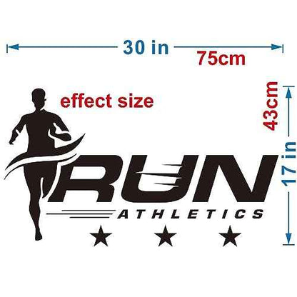 Track and Field Running Wall Decals ? Inspirational Sports Quotes for Kids' Room ? Motivational Wall Art for Boys and Girls ? Size: 17"x30" inch (Black-JWH363-Run)