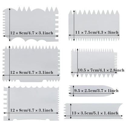 Acrylic Pouring Swipe Tools 7 in 1 Scraper With Brush - Accessories for Acrylic Painting Techniques