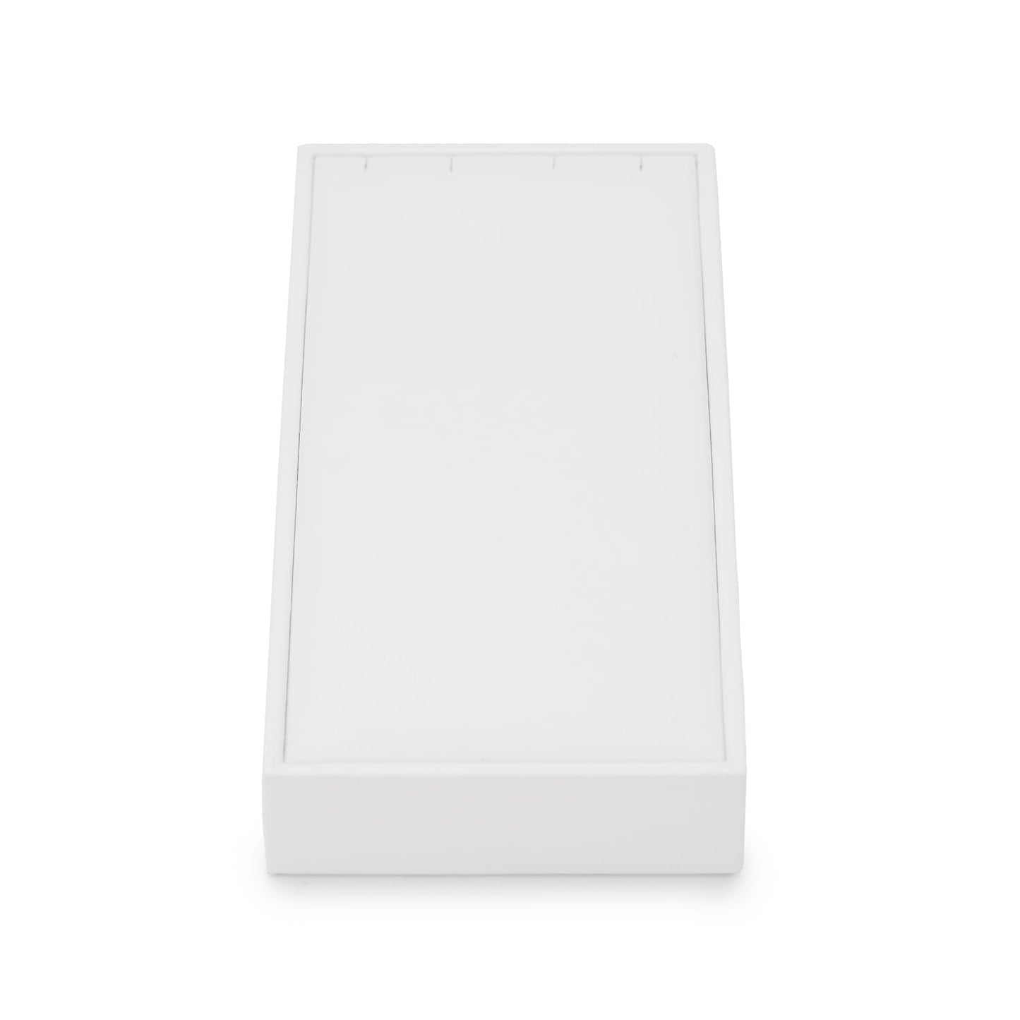 Papten 2 Slot PU Leather Necklace Jewelry Stand Pendant Drawer Jewelry Organizer Tray Bracelets Display Holder (White)