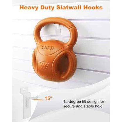 1" Slatwall Hooks, White, 30 Pack Slat Wall Paneling Display Hooks, Slatwall Accessories for Retail Home Efficient Storage