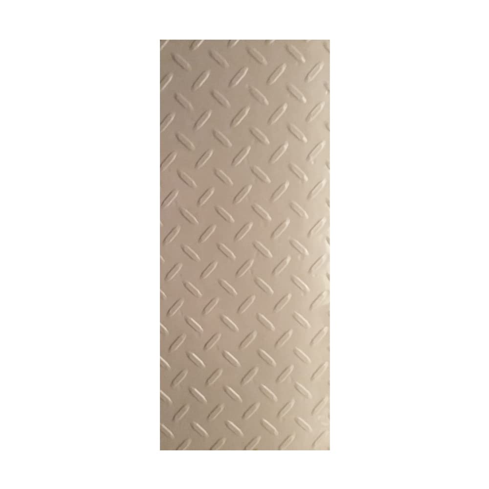 RESILIA Premium Under The Sink Mat- Large Universal Size, Cut to Fit Cabinets, Shelf & Drawer Liners, Thick Plastic Diamond Plate Surface, 24 x 48 inches, Beige/Tan, Made in The USA