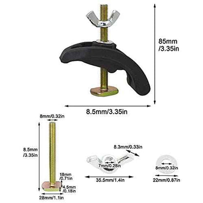 4-Piece Arcuate Press Plate Clamps, T-Track Hold-Down Fixtures, Universal CNC Router & Drill Press Accessories, Heavy Duty Workpiece Holding for Woodworking, Metalworking, and Engraving Machines