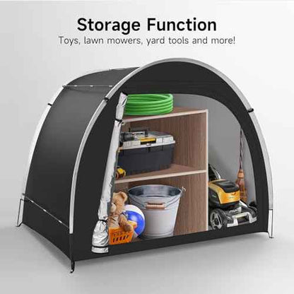 Bike Storage Tent Sheds - Outdoor Storage Waterproof, Upgraded 6.56x4.92x5.58ft Bicycle Shed Tent, Portable Bike Covers Shelter with Carry Bag for Motorcycle, Garden Tool - Medium
