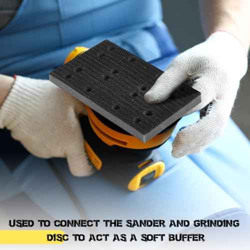 8 Pcs Soft Black Foam Sanding Pads Interface Sander Backing Pad Compatible with Festool RS400 LS130 Sander, 80 x 133 x 12 mm
