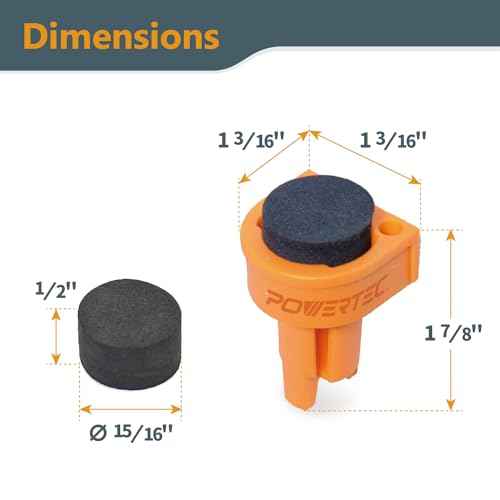 POWERTEC 72240 Bench Dog Clamps w/Bench Dogs for 3/4" Dog Holes | 2PCs Quick Clamp and Release Wood Clamps with 176lbs Clamping Force, 8PCs Durable Bench Dogs with Grommet Bench Brake Inserts