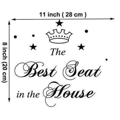 Maydahui 2 PCS Toilet Stickers The Best Seat in The House Wall Decal 11 Inch Funny Art Vinyl Quote Mural Sign Black for Bathroom Home Chair Closestool Sofa