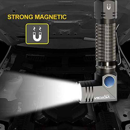 NICRON B74U Blacklight Torch 395nm UV Ultraviolet 90 Degree Adjustable-Head, Pocket Clip, Magnetic Base, 6 Modes Flashlight for Urine Stain Detector