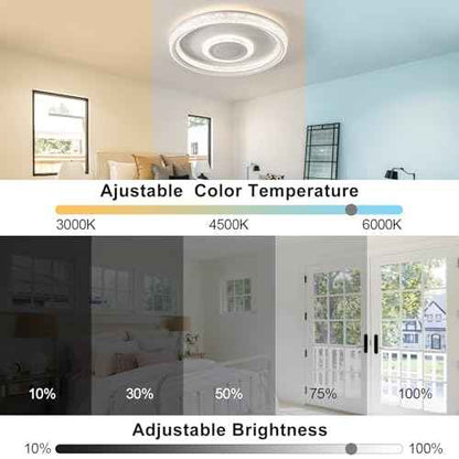 Bathroom Ceiling Light, Waterproof Shower Light with Bluetooth Speaker, Flush Mount Lighting Fixture Dimmable RGB Color Change, App+Remote Control Led Music Ceiling Lamp for Kids Room Bedroom