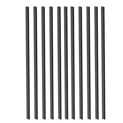 25 Pack Rectangle Staircase Balusters, 36" Black Metal Deck Spindle and Stairs Railing, Hollow Rectangle Deck Balusters for Porch Railing
