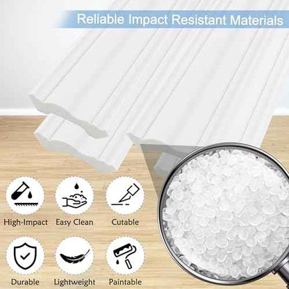 Sunnyglade 12-Pack Ceiling Crown Molding Trim, Total 43.7 Ft High Impact Finish Polystyrene Ceiling Moulding for Home Decor -Easy Installation with Glue (12)
