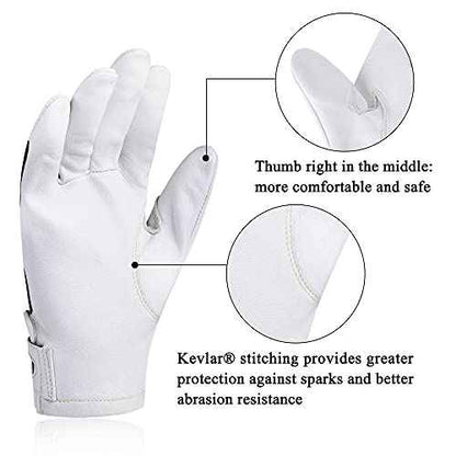 TIG Welding Gloves, High Dexterity Premium Goatskin,Spark-Resistant,True Fit