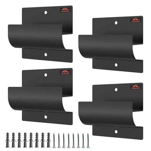 Ladder Hangers for Garage Wall,Garage Storage Hooks- Wall Mount Wheelbarrow Hanger, Patio Furniture, Chair & Ladder - Ladder Holder Wall Mount (4 Pack)