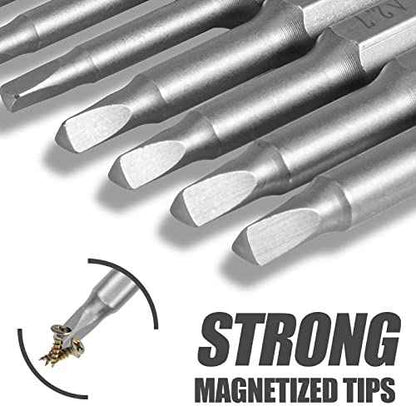 Triangle Drill Bit Set (10pcs- 2" Long S2 Steel Magnetic Heads) 1/4 Inch Hex Shank Triangle Screwdriver Bits Sizes 1.8mm, 2mm, 2.3mm, 2.7mm, 3mm (2 of Each Size)