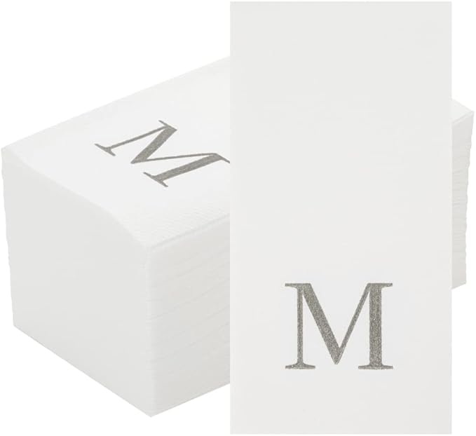 Luxenap 15.8 X 7.9 Inch Linen-Feel Guest Towels, 50 Lettered Hand Towels