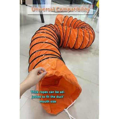 32FT PVC Flexible Duct Hose 10 Inch Duct Hosing with Adjustable Rope for Utility Blower Exhaust Fan Ducting Hose Folding exhaust duct Easy Storage¡¼10 In*32Ft¡½