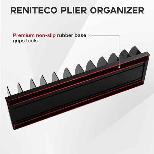 2 PCS Plier Organizer Black Pliers Holder With Adjustable Dividers Non-Slip Rubber Base for Customizable Versatile Plier Set Storage Rack