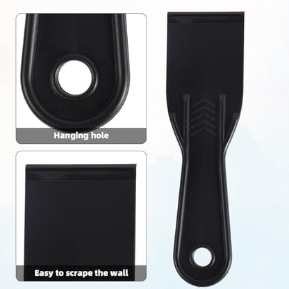10pcs Plastic Putty Knife, Black Flexible Putty Scraper Wall Scraper Accessory for Repair Spackling Patching Plastering and Painting