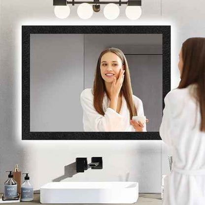 Avinyl 10M Black Mirror Border Peel and Stick Wallpaper, Self Adhesive Waterproof Wallpaper Mirror Frame Tape for Bathroom Decor, Silk Peel and Stick Trim Removable Kitchen Wall Decor 1.96" x 393"