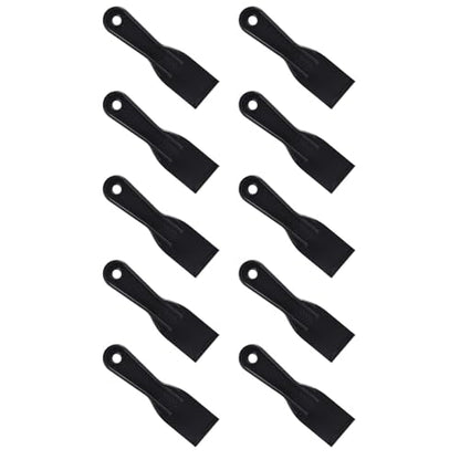 10pcs Plastic Putty Knife, Black Flexible Putty Scraper Wall Scraper Accessory for Repair Spackling Patching Plastering and Painting