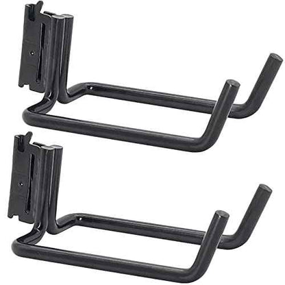 2 Pack E-Track Heavy Duty Shovel Hanger for Store Long Handled Tools,Large Steel Tool Double J Hook, Tool Hanger | E Track Accessories for Enclosed Trailer or Trucks (Black)