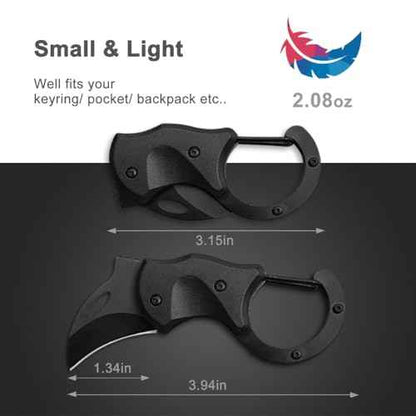 Small Pocket Knife for Men Women, Carabiner Mini Keychain EDC Gadgets Box Cutter Folding Knives for Indoors Outdoors, Gifts Stocking Stuffers for Him and Her