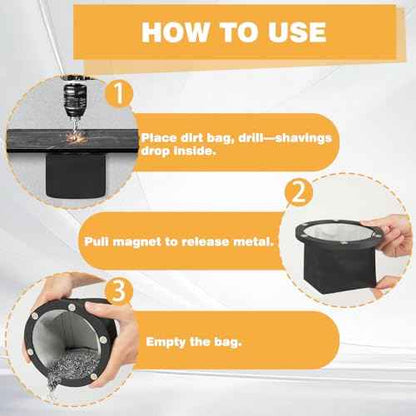 Electrical Dirt Bag - Strong Magnetic Drilling Catcher Bag, Magnetic Metal Shaving Catcher for Use with Carbide Panel Hole Saws, for Electrical Panels