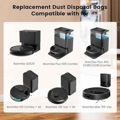 105 Combo Replacement Dust Bags for iRobot Roomba 105 Vac, 104, Plus 405 (G181)(G185) Plus 504 Vac, Plus 505 Combo, Max 705 Vac Combo Robot Vacuum Bags for Roomba, Disposable Dust Bags 20Pack