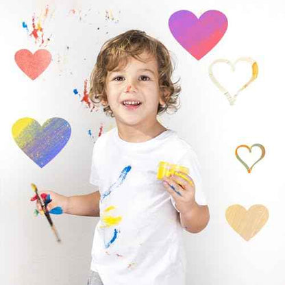 16 Pcs Heart Template for Crafts, Painting Stencils Template, PET Heart Shaped Templates, Wall Stencils for Crafts Reusable DIY Drawing Wall Furniture Home Decoration