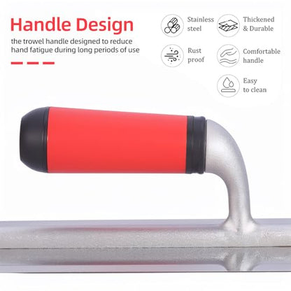 3PC Aluminum Pool Trowel Set (12"x4" & 14"x4" & 16"x4") Stainless Steel Finishing Trowel Tool for Concrete, Cement, Drywall, Plastering, Masonry Leveling