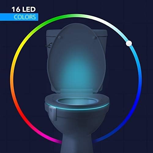 Chunace 4 Pack Toilet Night Light with Motion Activated Sensor, 16 Colors LED Nightlight Inside Bowl, Cool Stuff for Bathroom Decor Accessories, Unique & Funny Gadgets for Men/Kids 2025