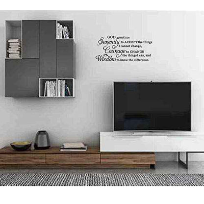 God Grant me The Courage to Change Things The Wisdom to Know The Difference Serenity Prayer Pure Vinyl Wall Decal Quote Art Lettering Sticker Saying Decor