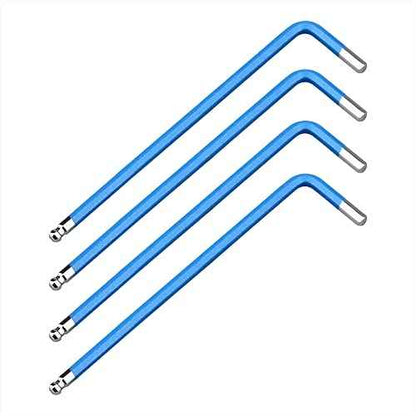 4 PCS 3mm Ball End Hex Key Allen Wrench,Internal Hexagonal Wrench, L Shaped Long Arm S2 Steel Repairing Tool£¬Pale Blue